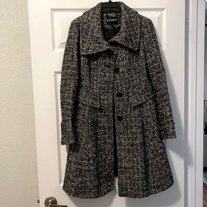 Black & White Express Tweed/Bouclé Pea Coat